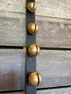 Sleigh Bells - Newly Made 81 inch black leather strap of 23 Bells