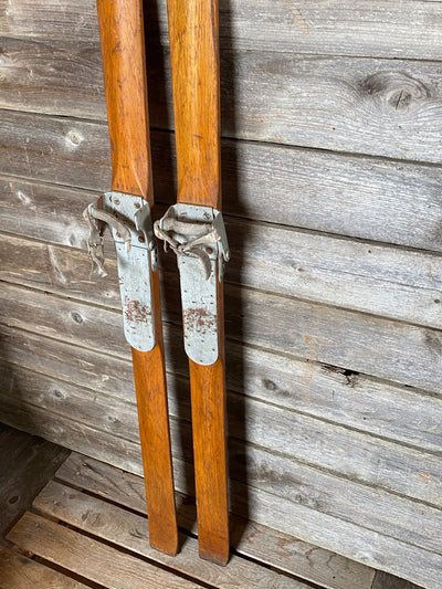 Harvard Cooperative Society wooden downhill skis