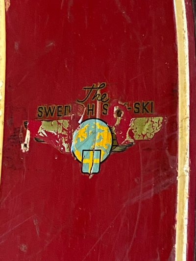Vintage Swedish Downhill Skis - Red Strimlein