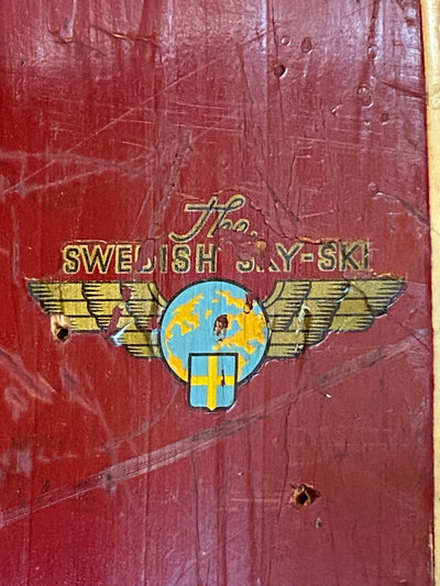 Vintage Swedish Downhill Skis - Red Strimlein