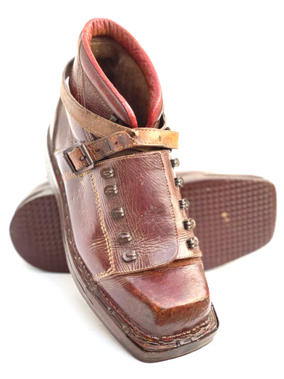 Antique Leather Ski Boots