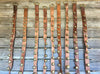 Sleigh Bells - 9 sets of brass bell strands on vintage brown leather in varying sizes