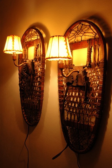 Antique Snowshoe Sconce Set