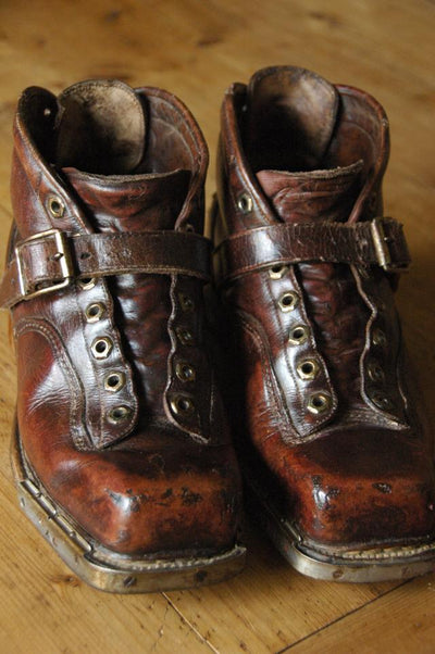 Vintage Leather Ski Boots