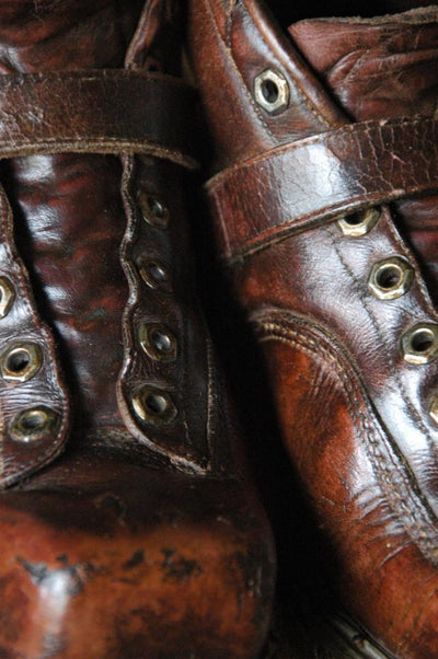 Vintage Leather Ski Boots
