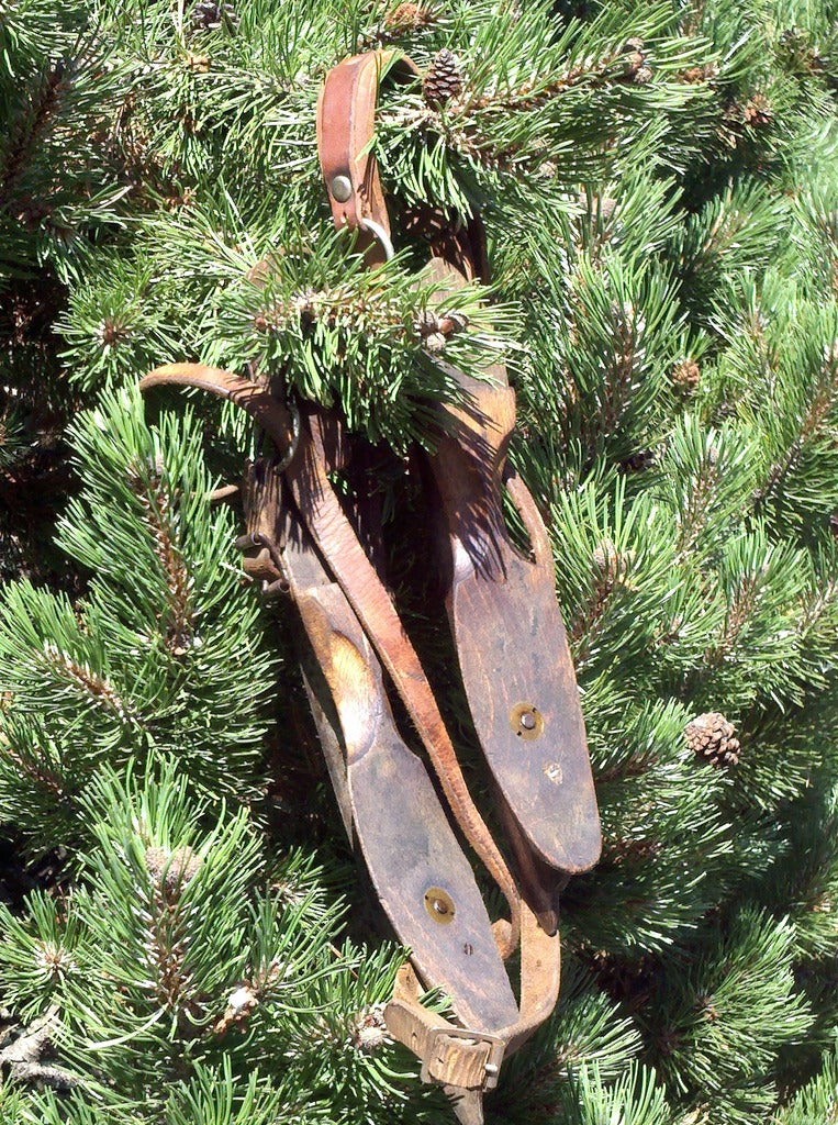 Vintage Wood Ice Skates