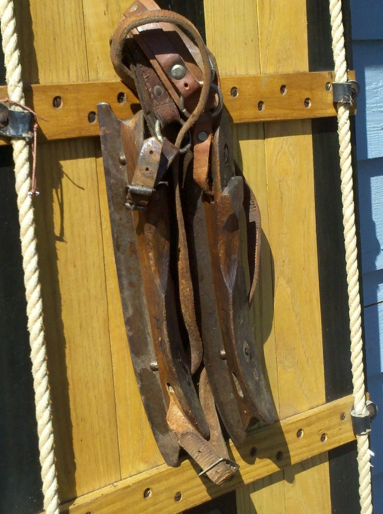 Vintage Wood Ice Skates