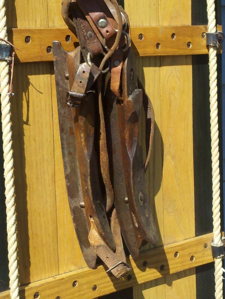 Vintage Wood Ice Skates