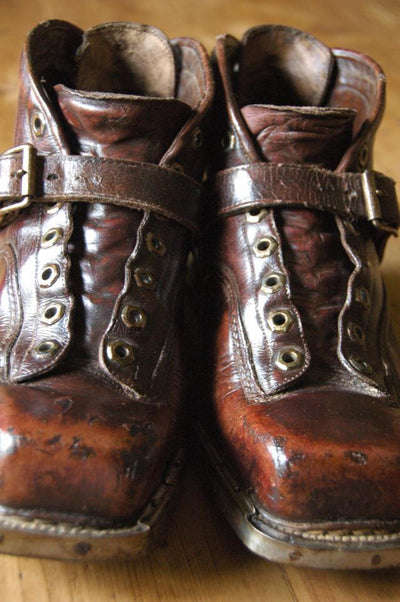 Vintage Leather Ski Boots