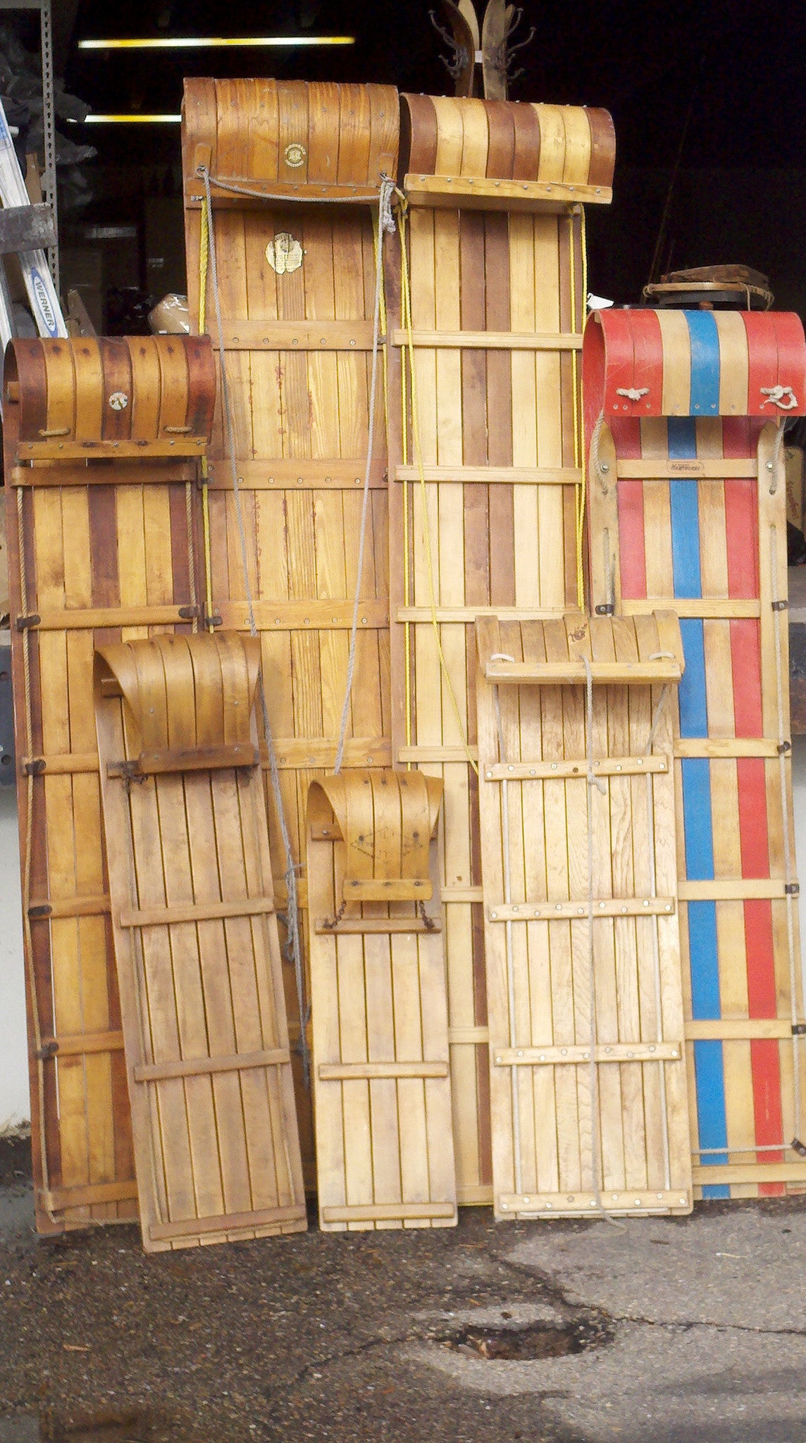 Wood Toboggan with Tapered Top
