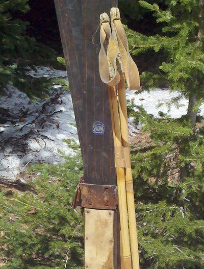 Vintage Spalding Skis with Ski Poles